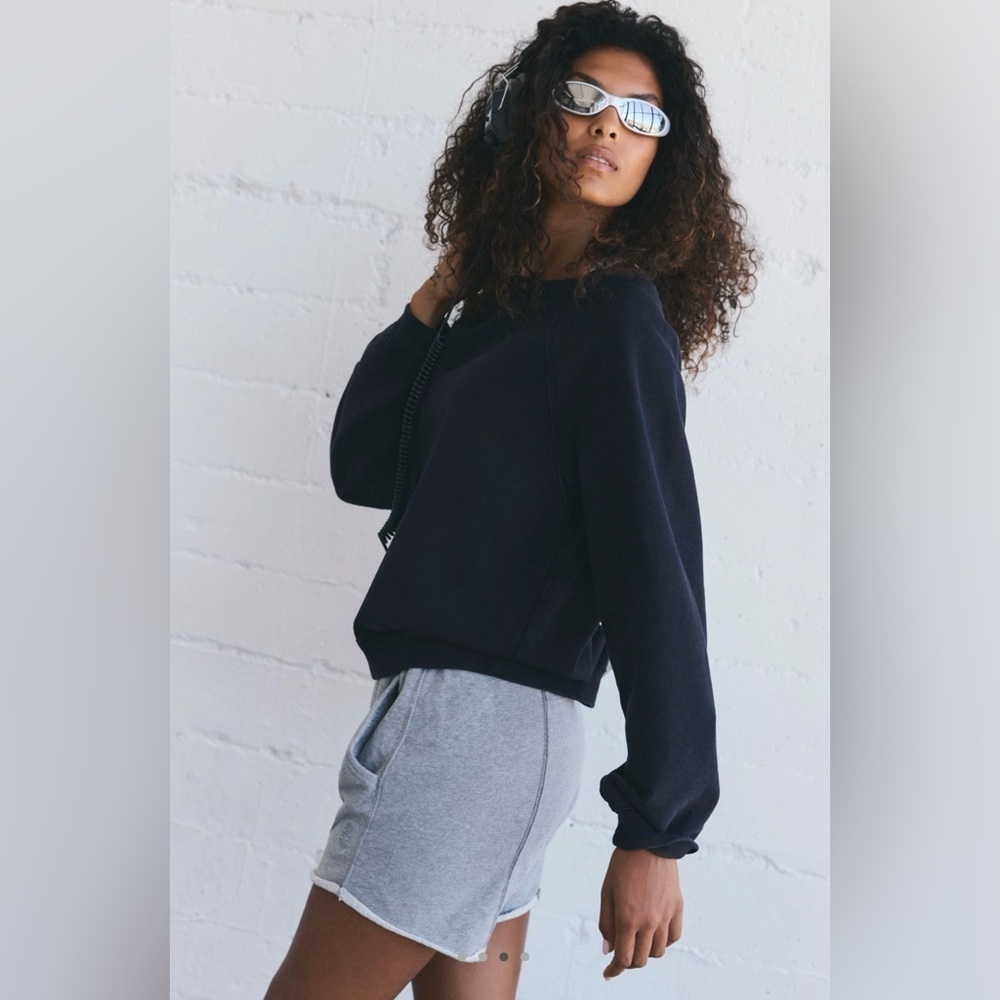 NWT Free People Movement XS For the Win Pullover Sweatshirt in Black New Crew - Picture 4 of 6